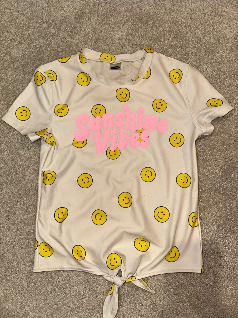 Smiley face short sleeve rash guard (sz med)